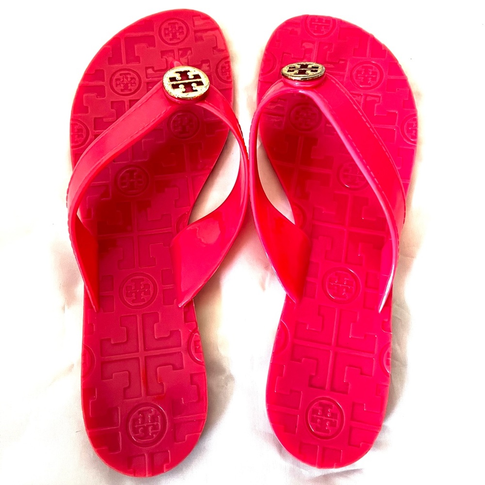 Tory Burch Hot Pink Logo Thong Sandal - Picture 3 of 6